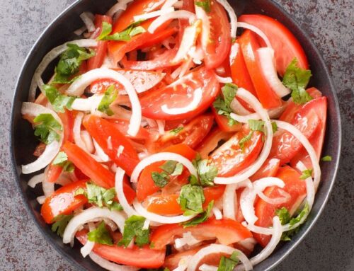 Tomato Salad with Pickled Onions (Diabetes Healthy Recipe)