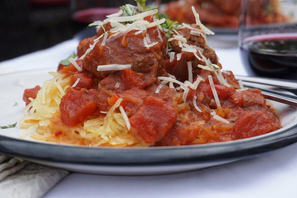 Spaghetti Squash Meatball Casserole (Diabetes Healthy)