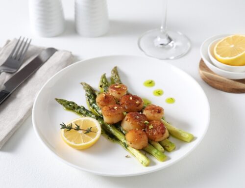 Tarragon Scallops on Asparagus Spears (High Blood Pressure Healthy)