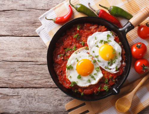Salsa Verde Baked Eggs (Heart Healthy)