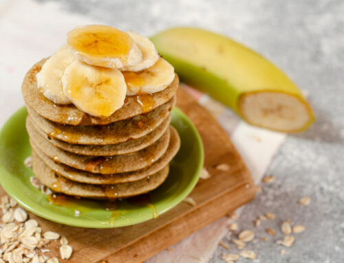 Banana Oat Protein Pancakes (Low Glycemic & Heart Healthy)
