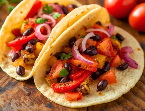 Roasted Vegetable & Black Bean Tacos (Blood Pressure Healthy)