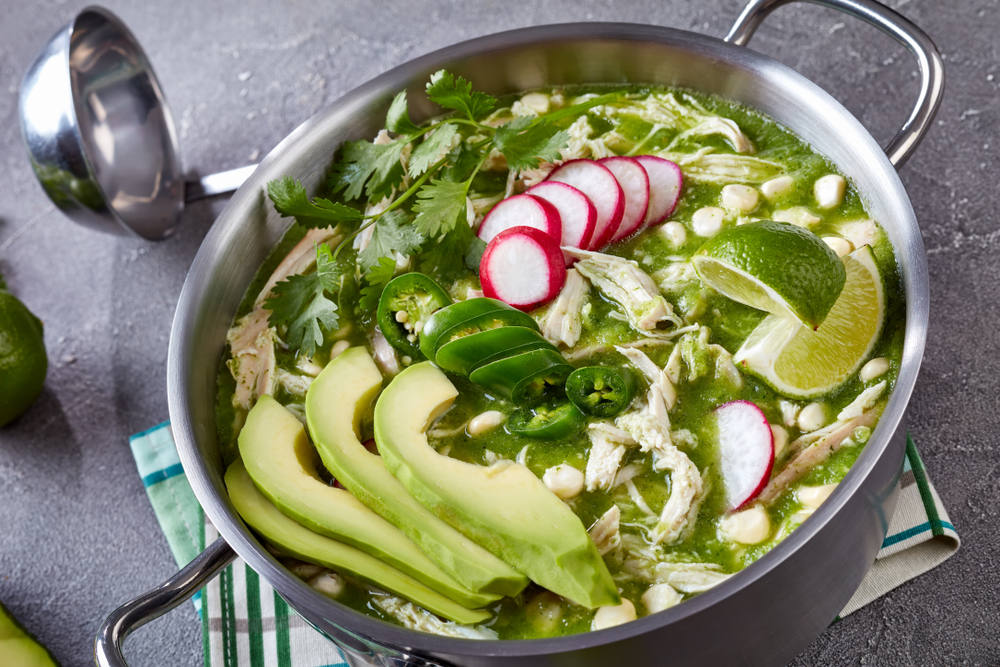 Green Pozole With Chicken and Avocado (Blood Pressure Healthy)