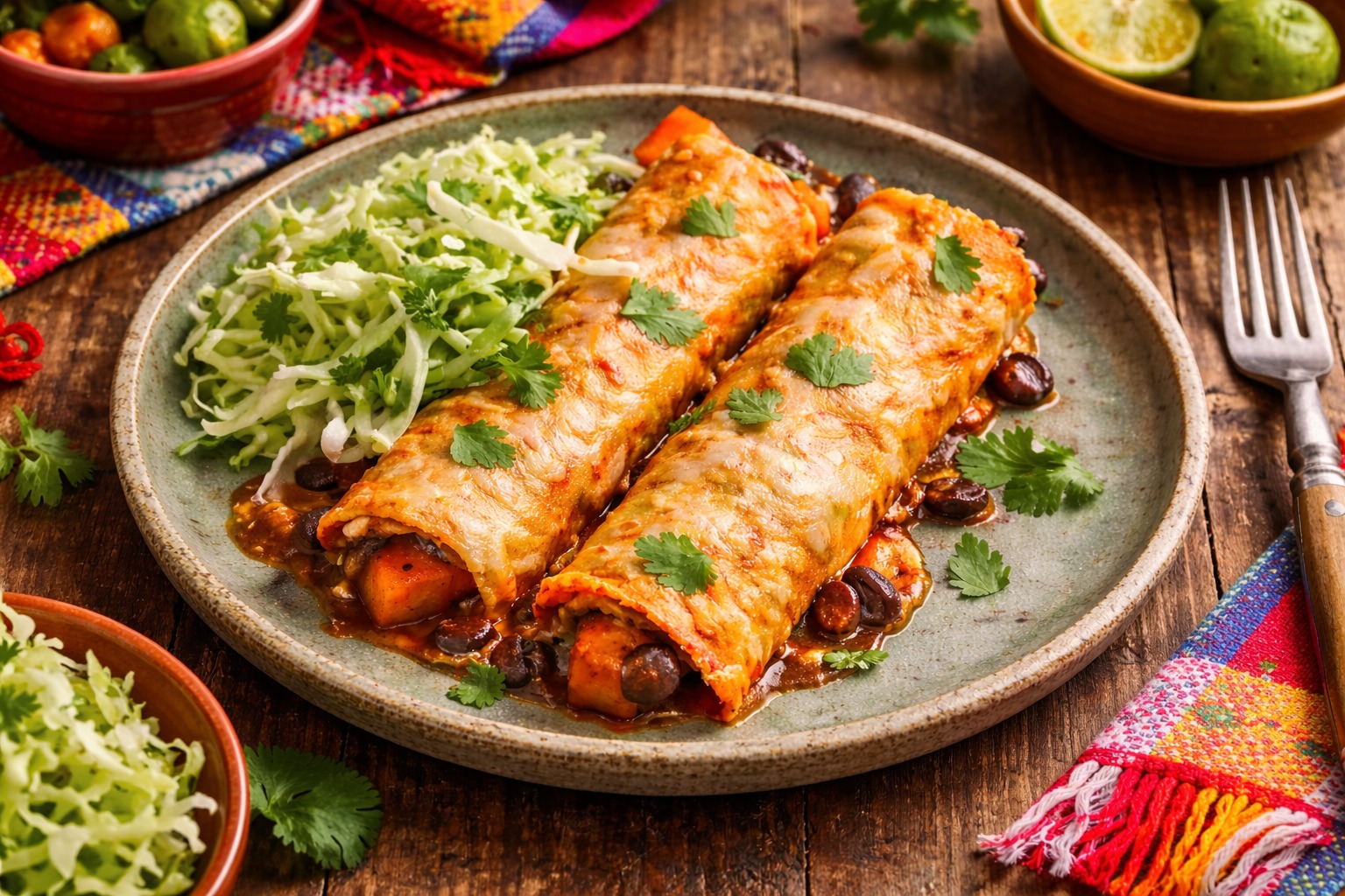 HLT - Butternut Squash & Black Bean Enchiladas (Heart Healthy
